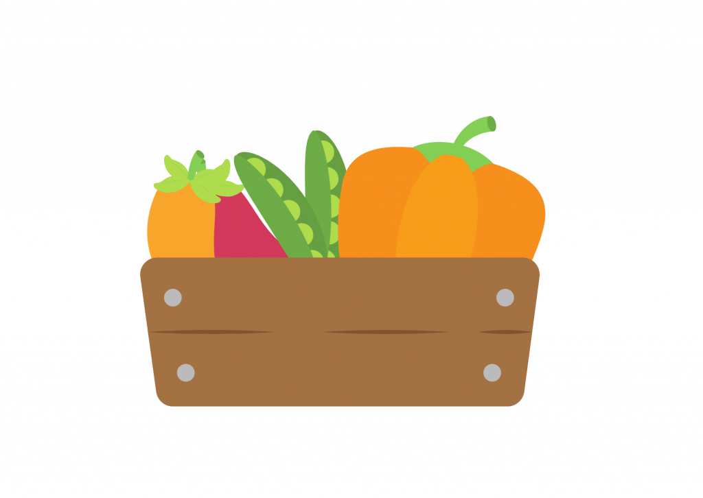 Fruits légumes cagette concept